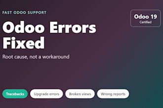 fix odoo errors, bugs and module issues quickly