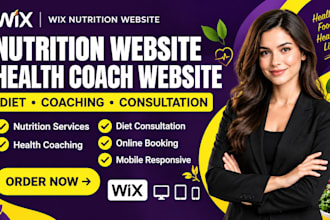 design wix nutrition website diet consultant website health coach website