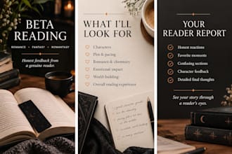 beta read your romance, fantasy or romantasy novel