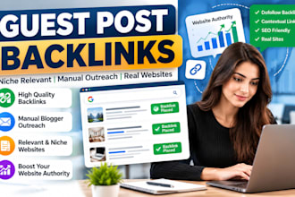 build niche relevant guest post backlinks with manual outreach