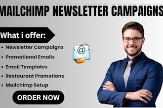 setup mailchimp newsletter campaigns restaurants promotional email series
