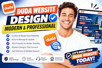 redesign and design duda website, duda landing page using duda website builder