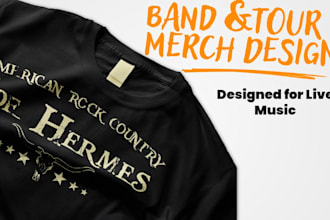design professional band merchandise and tour t shirt graphics