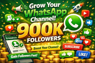 grow whatsapp channels user to 900k whatsapp follower whatsapp channel promotion