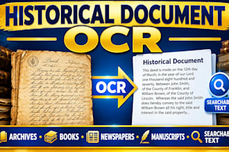 convert historical documents, archives and scanned books into searchable text