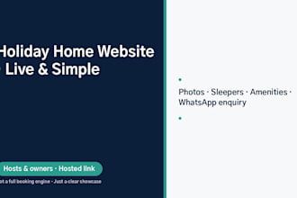 create a holiday portfolio website for holiday bookings