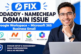fix godaddy namecheap domain issue google workspace microsoft 365 business email