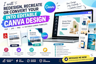 redesign, recreate, or convert editable canva design