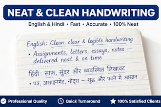 do neat handwriting for assignment