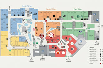 design shopping mall maps, retail directories and wayfinding maps