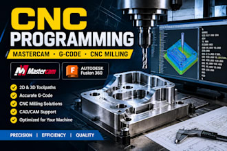do cnc programming, mastercam fusion 360, milling and g code cnc toolpath design