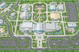 create detailed wayfinding visitor navigation and venue map