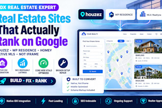 build fix idx realtor estate site houzez wp residence homey mls native seo audit