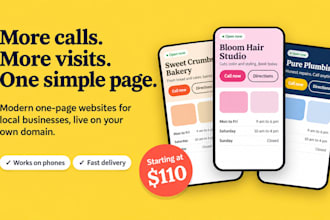 design a modern one page website for your local business