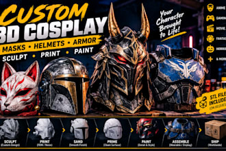 sculpt 3d mask 3d helmet cosplay mask cosplay armor 3d print and paint mask