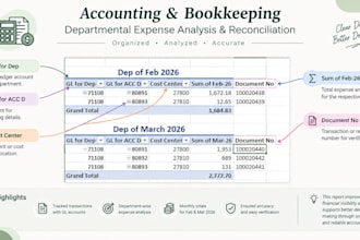 do bookkeeping, accounting, bank reconciliation and financial data entry