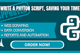 write a python script to automate scraping, data conversion, or reports