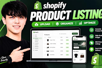 do shopify product listing, product upload and data entry