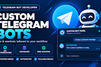 create a custom telegram bot, discord bot, ai chatbot