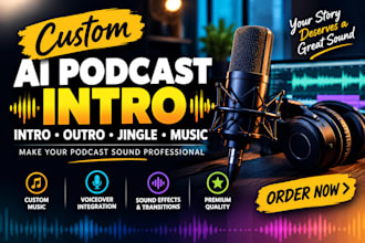 create a custom podcast intro, outro, music and jingle