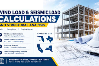 do wind load and seismic load calculation and structural analysis in fl ga ca ny