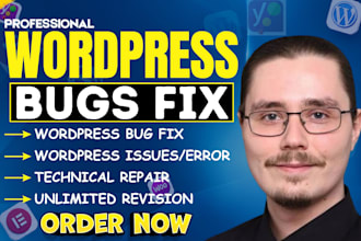 fix wordpress issues, fix wordpress critical error and bugs, fix wordpress