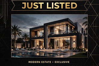 design luxury modern real estate flyer and property poster