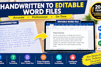 type and convert handwritten documents scan images into editable word files