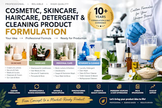 formulate custom cosmetic, skincare, haircare and beauty products