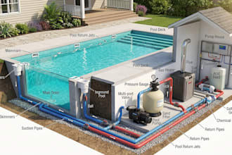 design plumbing heating and filtration mep system for your swimming pool permit