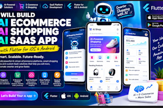 build ai ecommerce, ai shopping, ai saas app with flutter for ios and android