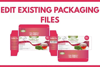 edit existing packaging files, fix dielines and prepare print ready design
