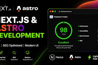 develop a blazing fast website using next js or astro