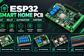 create esp32 smart home pcb, iot automation, relay, and control board design
