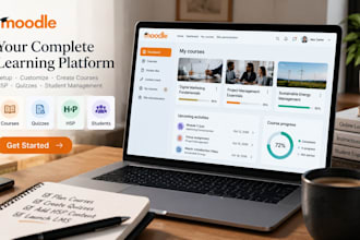 setup, install and customize moodle lms, online course creation, h5p, quizzes