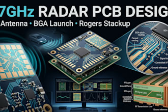 77ghz radar pcb, rf antenna, bga launch and rogers stackup