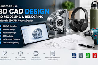 3d cad design, 3d cad model and rendering, industrial 3d cad product design
