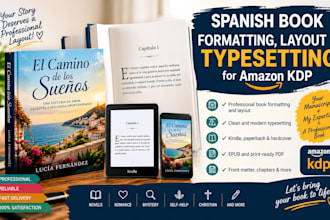 do spanish book layout, typesetting and formatting for amazon KDP