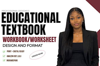 design, format and redesign educational textbook, workbook, curriculum plan