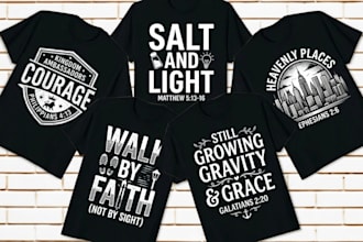 design custom christian streetwear t shirt with bible verse and faith graphics