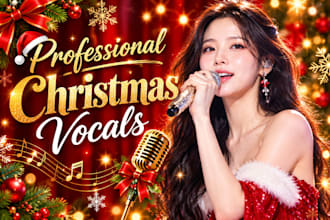 record professional female christmas holiday jingle song vocal for your ad musi