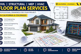 civil structural engineering mep hvac floor plan in california colorado