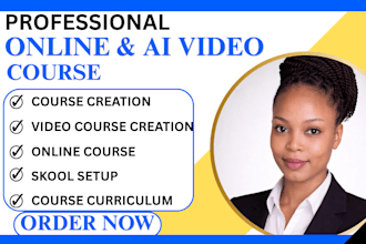 do ai video course creation, online course creation, skool setup and course