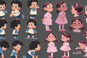 create 2d character sheet with 2d reference sheet