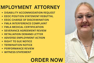 be your employment lawyer for eeoc claims, severance, fmal and discrimination