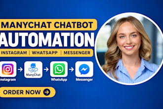 set up manychat automation for instagram whatsapp and messenger
