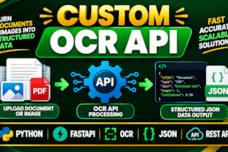 develop custom ocr API, rest API, ai for document processing and data extraction