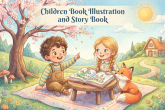 create hilarious childrens picture book illustrations