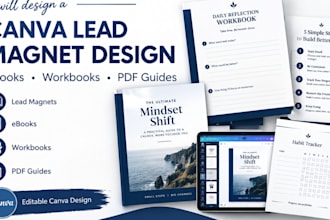 design lead magnet, canva ebook, workbook or PDF, freebie and canva template