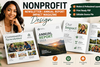 design nonprofit newsletter, annual report and impact magazine